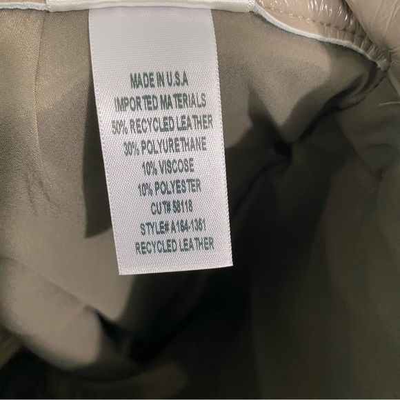 Agolde Recycled Leather 90s Pinch Waist Sz 31 Quail Patent Beige‎ - Picture 6 of 7